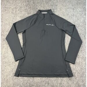 Peter Millar Quarterzip Pullover Womens Medium Black Golf UPF Lightweight EUC